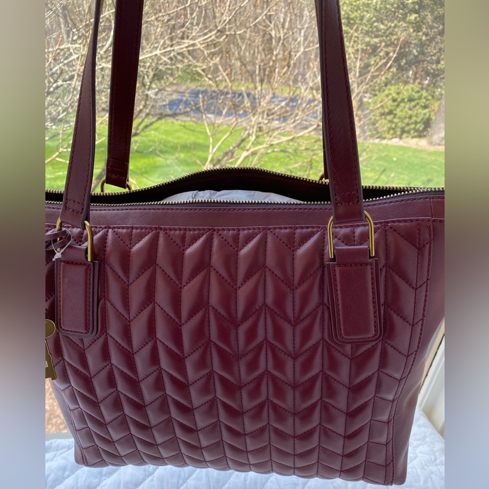 Fossil leather tote.  NEW